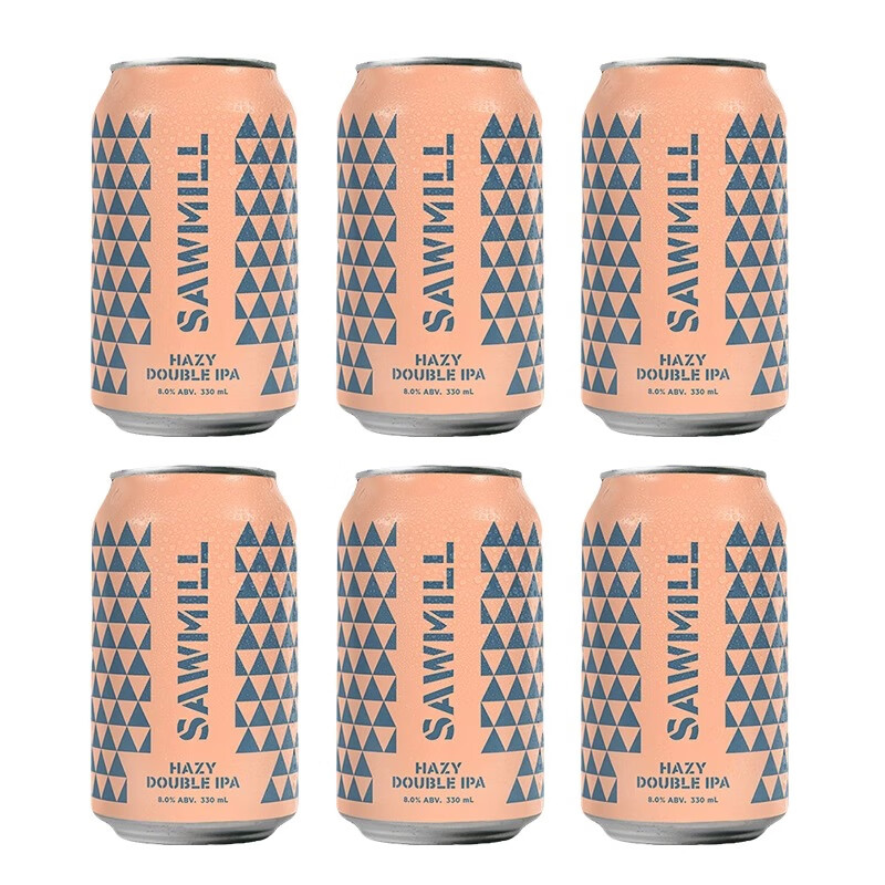 锯厂新西兰进口精酿啤酒 浑浊IPA皮尔森口粮啤酒 锯厂双倍浑浊ipa 330mL 6罐