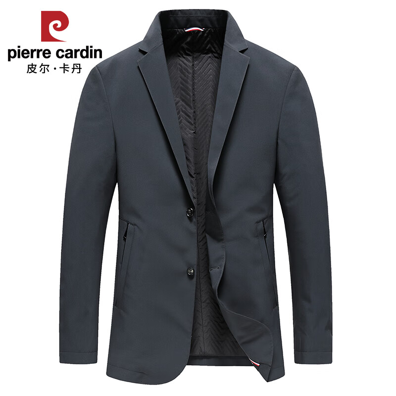 皮爾卡丹春秋季新款休閑西服修身小西裝夾棉薄款中年商務(wù)便西春裝外套男 綠色 M 170 【建議100-130斤】
