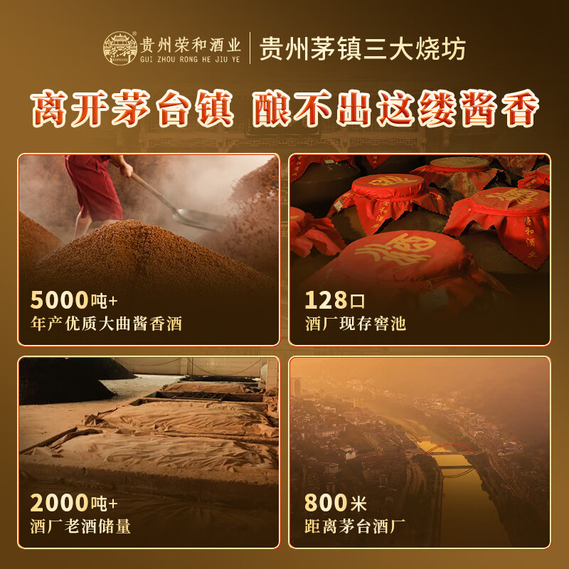 荣和经典1915 贵州茅台镇 53度酱香型白酒纯粮酿造 宴请 送礼 500ml 53度 500ml*2瓶
