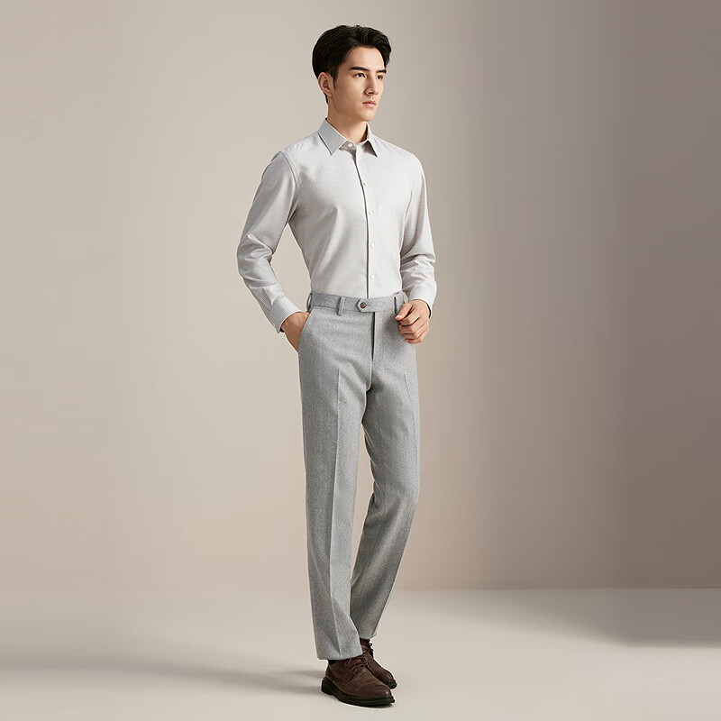 雅戈尔衬衫男士2025秋冬青年男长袖衬衫YLQW115695YJA【商场同款】 卡其格子YLQW115695YJA 39 （170/88A）