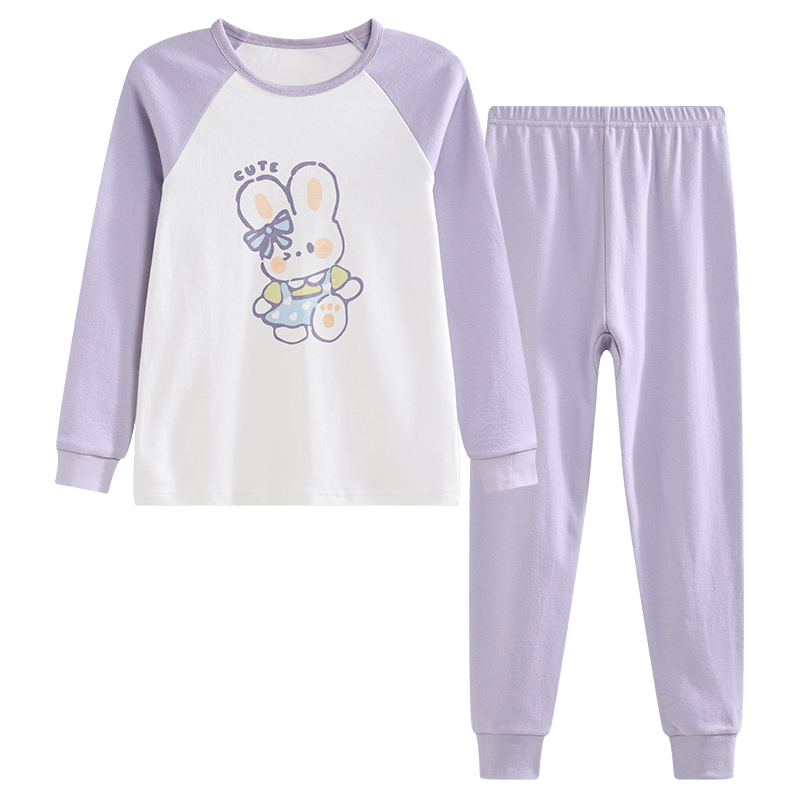 紅豆兒童純棉內衣套裝男女童秋衣秋褲睡衣棉毛衫套裝M1204本白160