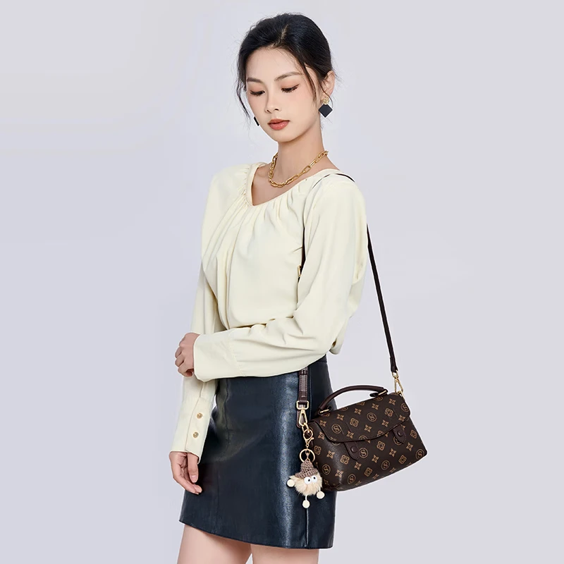 纪诗哲轻奢包包女包单肩包女士斜挎包七夕情人节礼物送女友老婆纪念礼物 咖色【2025送礼精选】 小包 精美礼盒