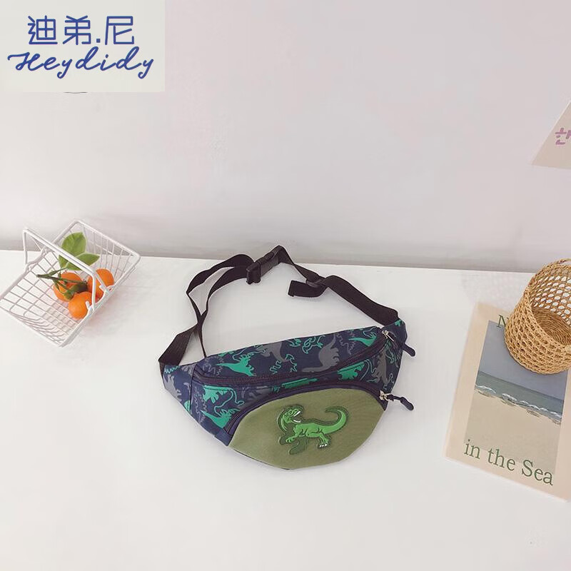 迪弟.尼  HEYDIDY儿童包包斜挎包男童胸包恐龙腰包小孩户外时尚个性小背包零钱包潮 蓝色