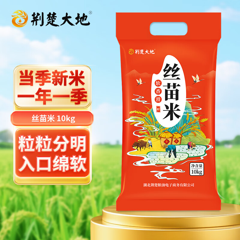 荆楚大地丝苗米20斤（当季新米） 南方籼米 长粒大米