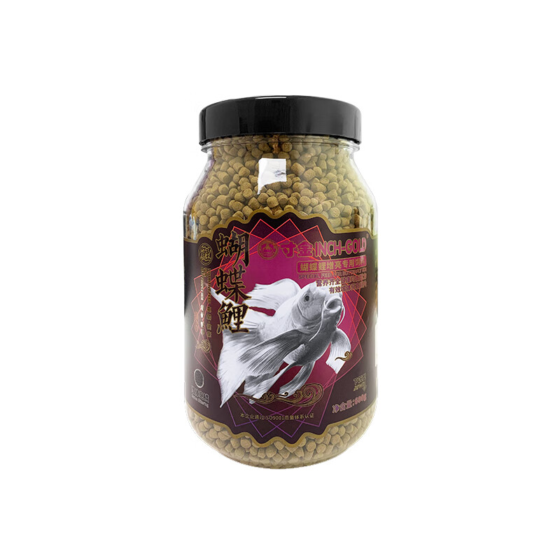 寸金（INCH-GOLD）魚食蝴蝶錦鯉魚專用飼料高蛋白下沉型魚糧蝴蝶鯉錦鯉魚料 600g(小顆粒)