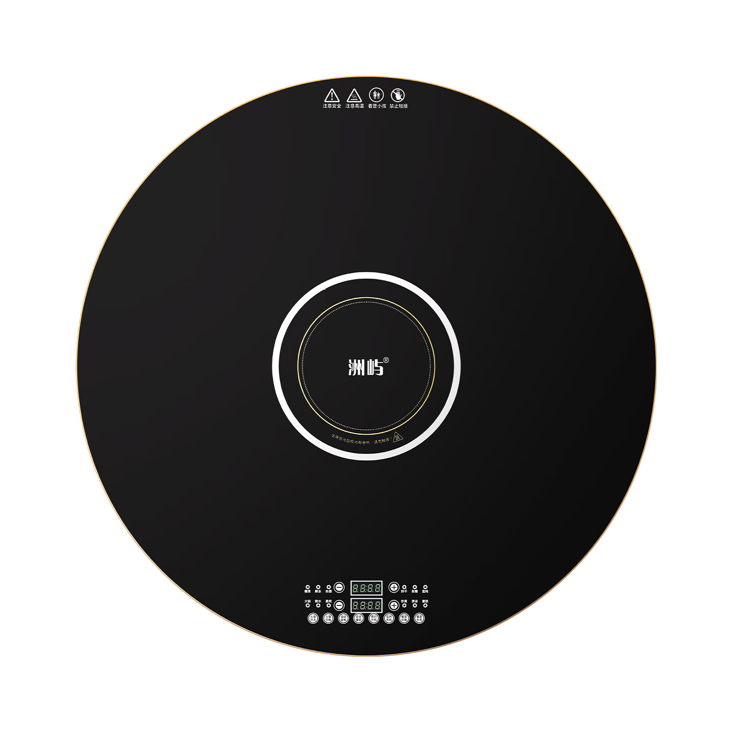 洲屿饭菜保温板暖菜板带电磁炉火锅2000w餐桌饭桌自动电动转盘加热保暖智能语音加热桌垫调温不挑锅具 80cm | 黑-电磁炉+电动旋转+儿童安全锁