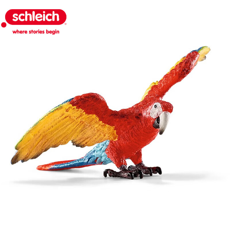思樂(lè )（Schleich S）仿真野生動(dòng)物模型鸚鵡天鵝鸛男女孩兒童玩具生日禮物3+ 金剛鸚鵡14737