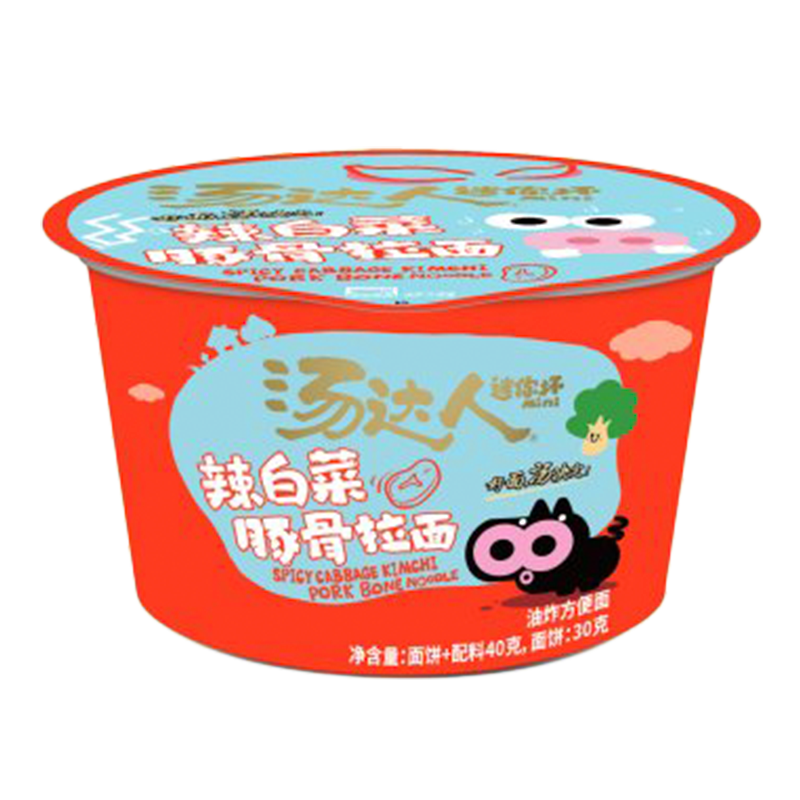 統一湯達人 辣白菜豚骨拉面 杯裝 泡面 迷你杯 40g*18杯