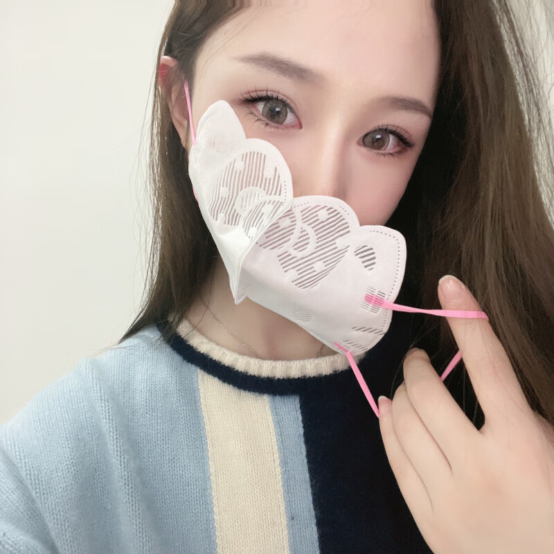 网红口罩女 一次性高颜值kt猫白色3d立体时尚潮款黑色防尘夏季薄 5色随机组合(KT猫) 10只【试用装】