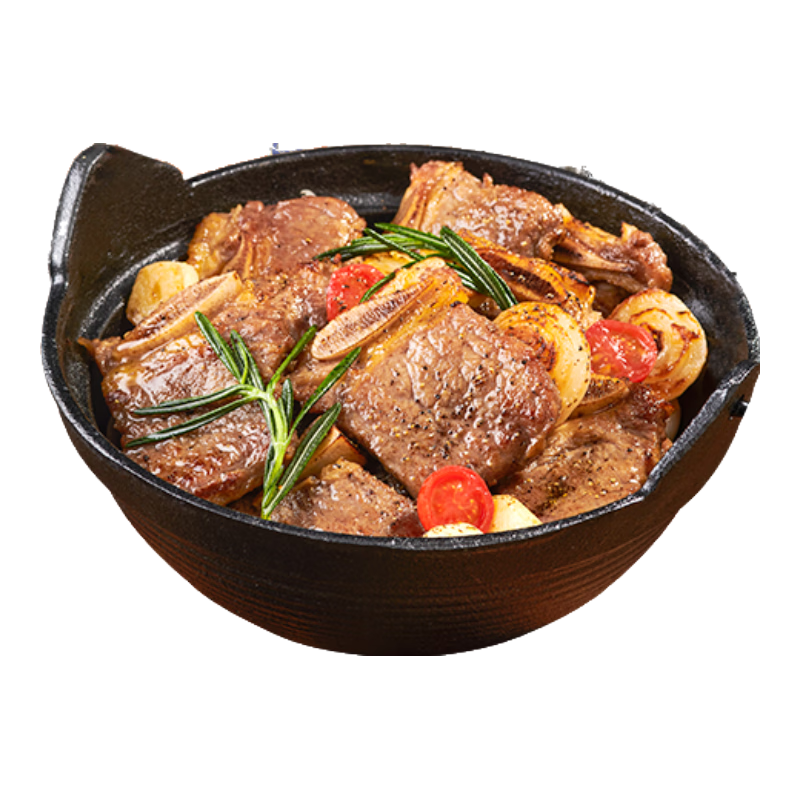 如意三宝黑椒牛仔骨带骨牛肉生鲜冷冻牛排半成品烧烤食材 牛仔骨160gx7 送鸡胸肉3黑椒汁7