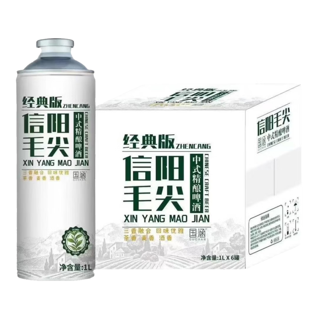 毛尖精酿茶啤 原麦汁浓度12°P 精酿茶啤酒 1000mL 1罐