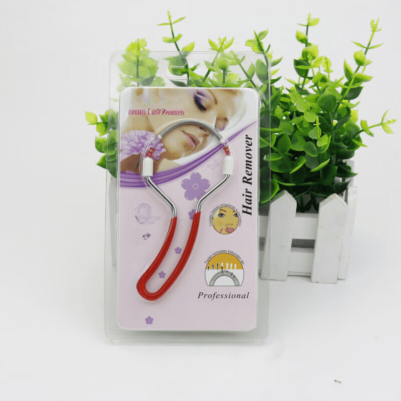 趣器屋女士臉部除毛器細(xì)致美顏刮臉器彈簧絞臉汗毛唇毛除毛面部脫毛神器 紅色 彎柄【2個】
