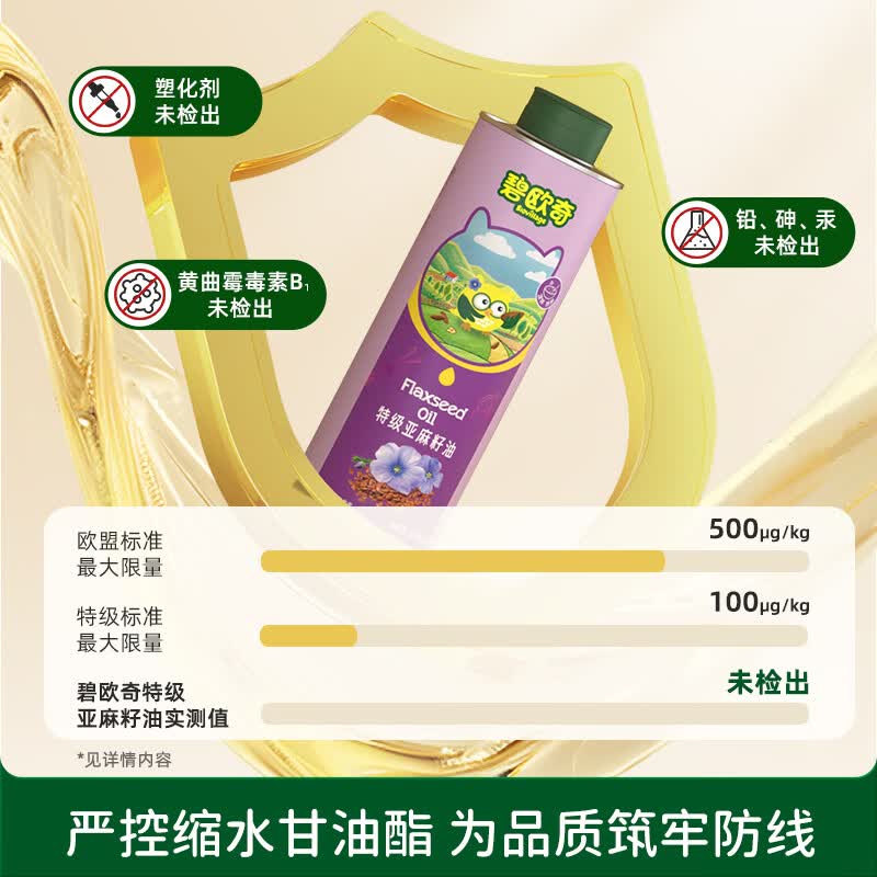 碧欧奇核桃油亚麻籽油宝宝辅食用油冷榨佐餐油儿童营养送婴幼儿食谱 核桃油250ml+亚麻籽油250ml