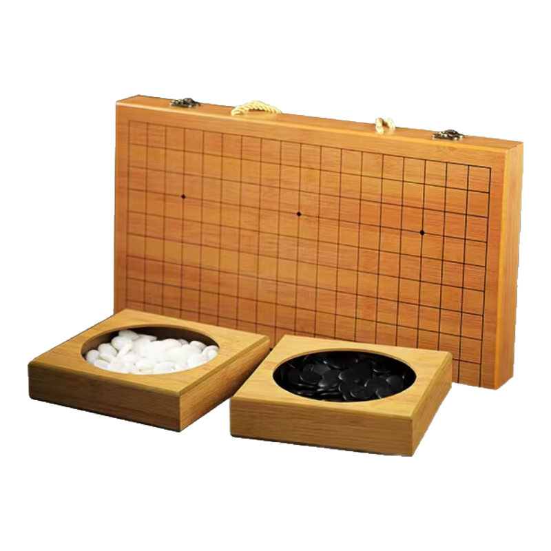 尋弈仿玉子19路圍棋棋盤套裝五子棋入門兒童初學棋子可折疊 折疊圍棋盤+云窯子
