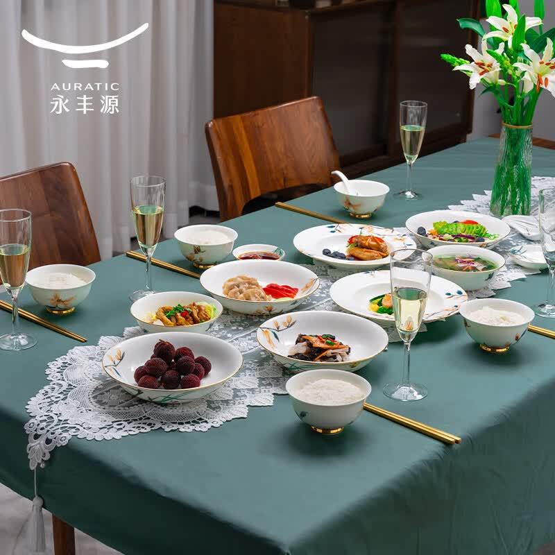 永丰源幸福春天 22头陶瓷餐具 结婚搬家 乔迁之喜 送礼礼盒碗具装 套餐 22头6人位