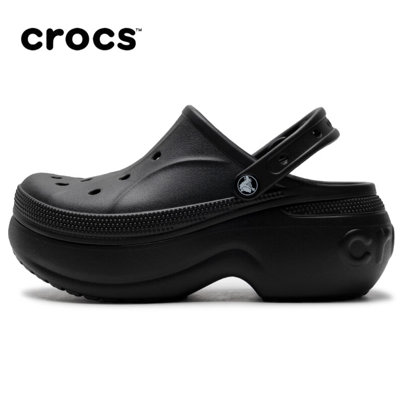 卡骆驰（CROCS）洞洞鞋贝拉Clog女士夏季新款厚底增高鞋拖鞋凉鞋户外沙滩鞋210062 210062-001/黑色 38-39 (240mm) M6W8