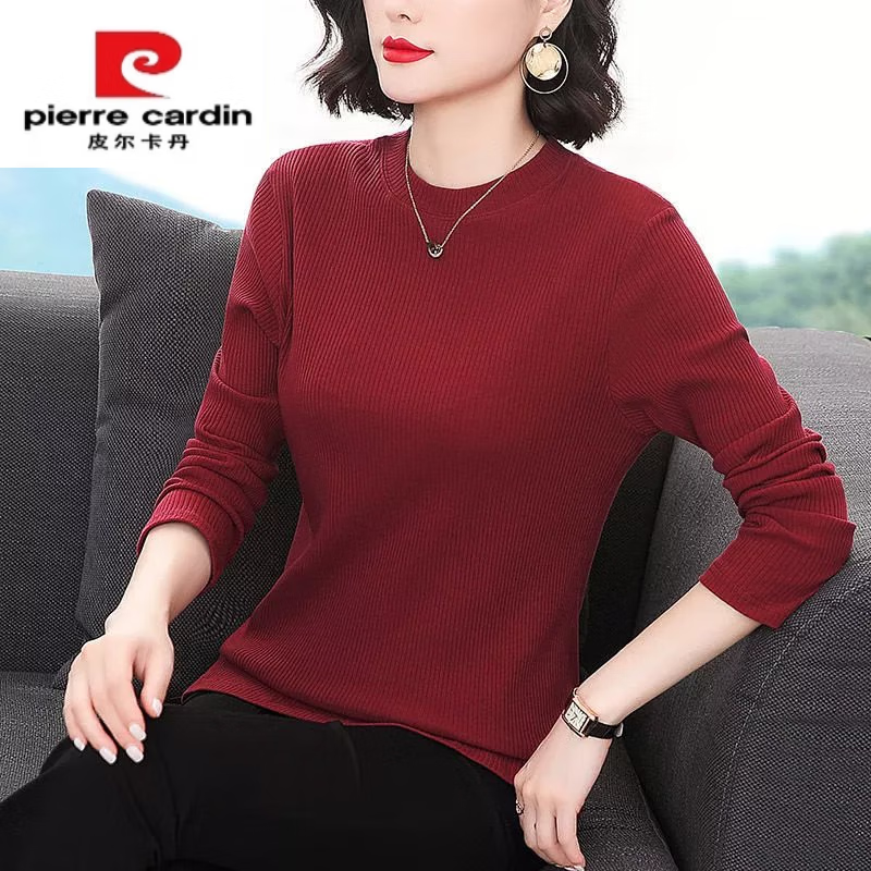 Ƥ��������pierre cardin����Ʒ��Ůװ��25��������װT������Բ����������Ůʿ�������ݴ�� �ƺ�ɫ 2XL 125-135�� 79Ԫ