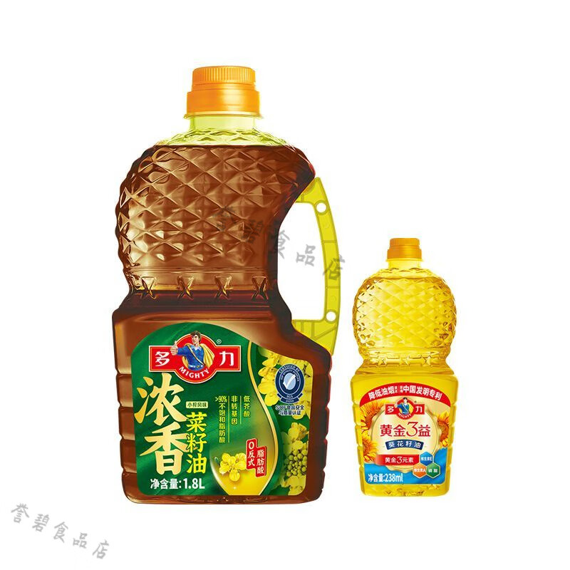 多力多力浓香菜籽油 1.8L家用食用油 浓香菜1.8L*1瓶+黄3葵238ML*1瓶