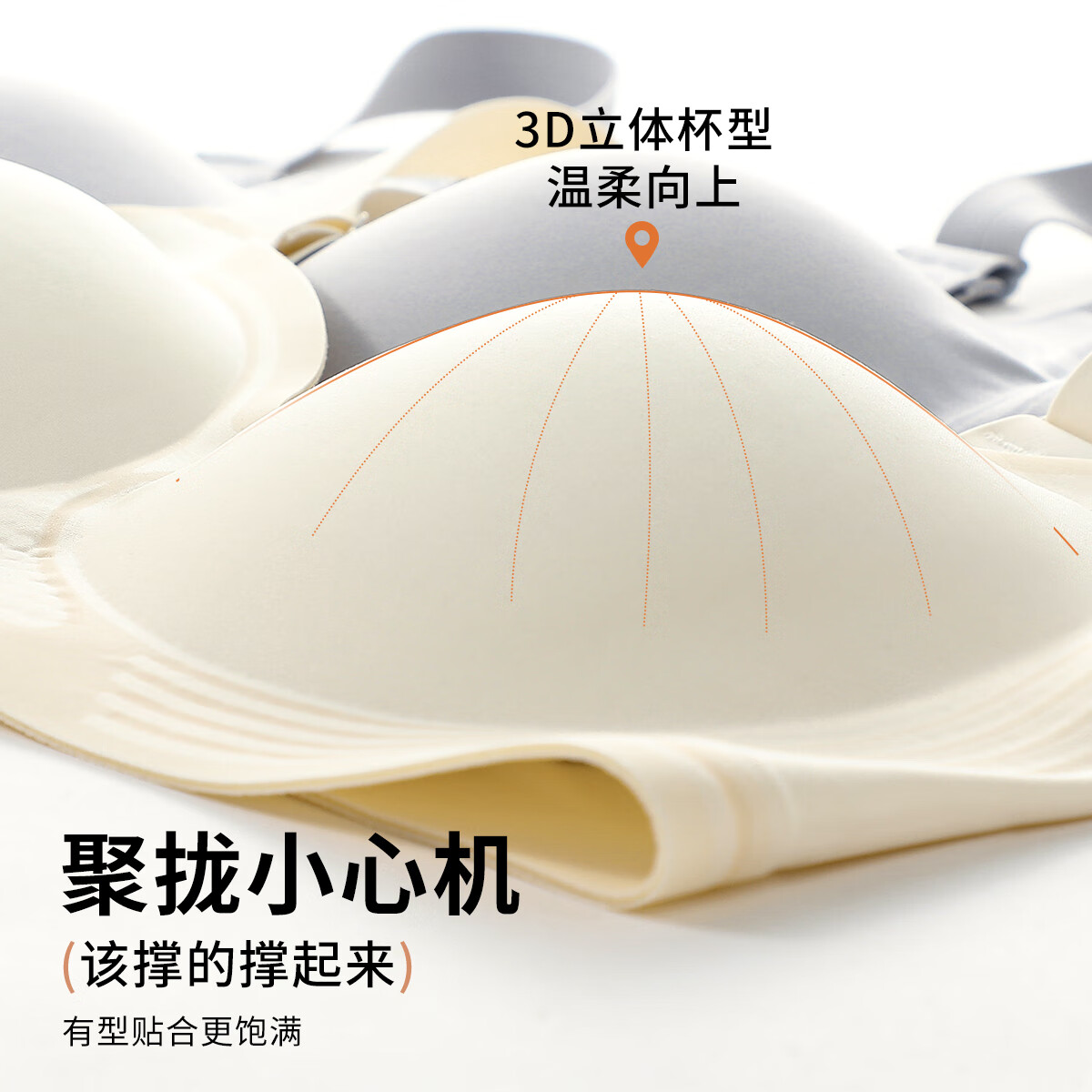 六月玫瑰 内衣女新款内衣文胸女固定杯无钢圈文胸无痕小胸聚拢胸罩 奶油白(适用ABC杯) 80B