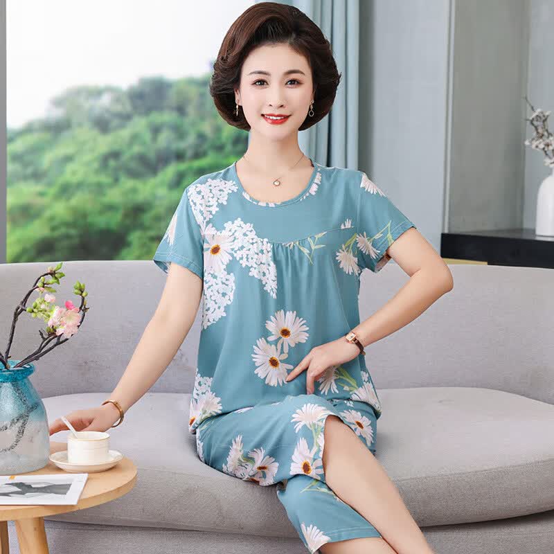 南极人（Nanjiren）南极人妈妈睡衣女士夏季舒适薄款中老年可外穿家居服短袖套装 3XL怎么看?