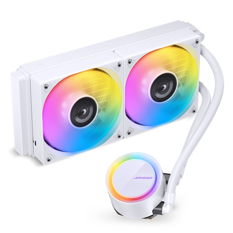 乔思伯（JONSBO）水冷散热器/TG-360/420幻彩同步简洁隐藏走线 TG-240_白色(幻彩)