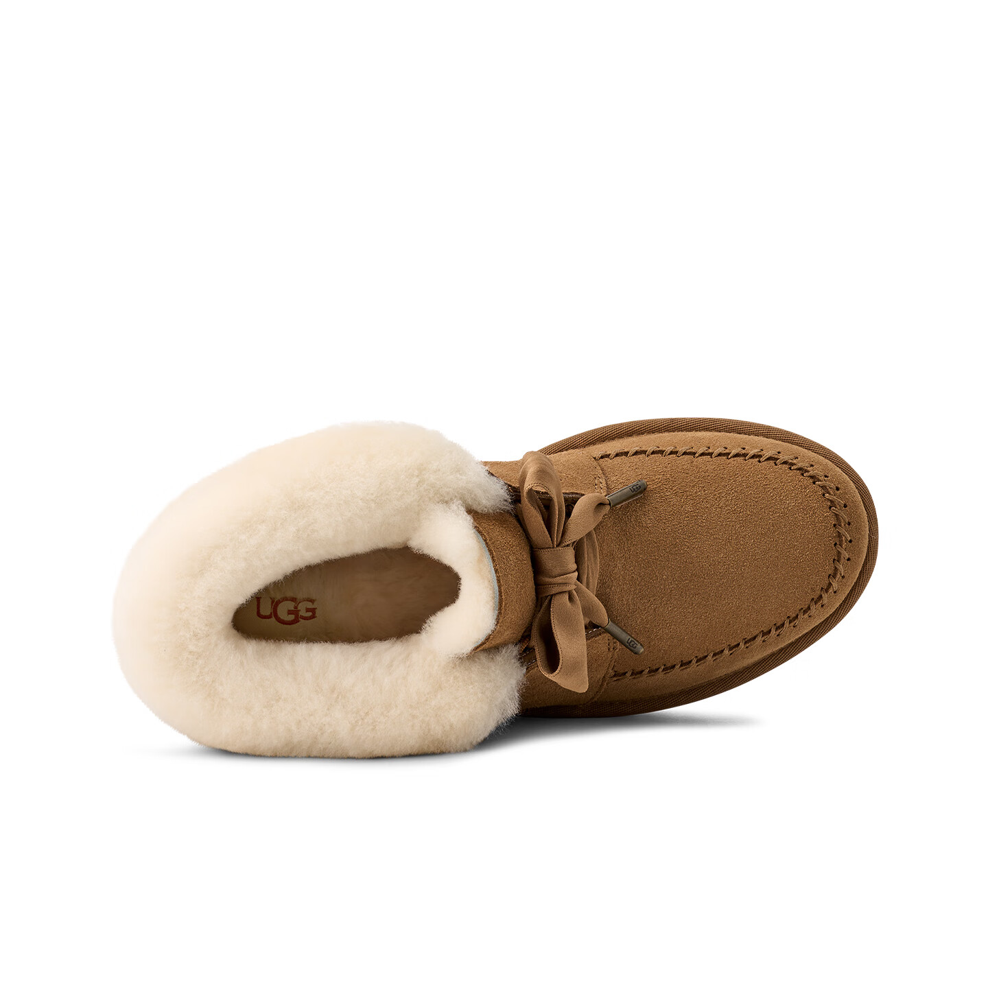 UGG秋季新款女士舒适蝴蝶结厚底可翻折鞋领休闲懒人毛毛鞋1174570 CHE | 栗色 38