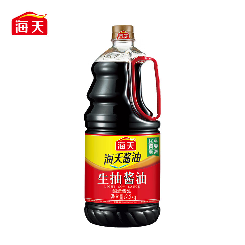 海天（HADAY）【百亿补贴】海天生抽酱油2.2kg优选黄豆酿造家用厨房炒菜烹饪 生抽酱油2.2kg*1瓶