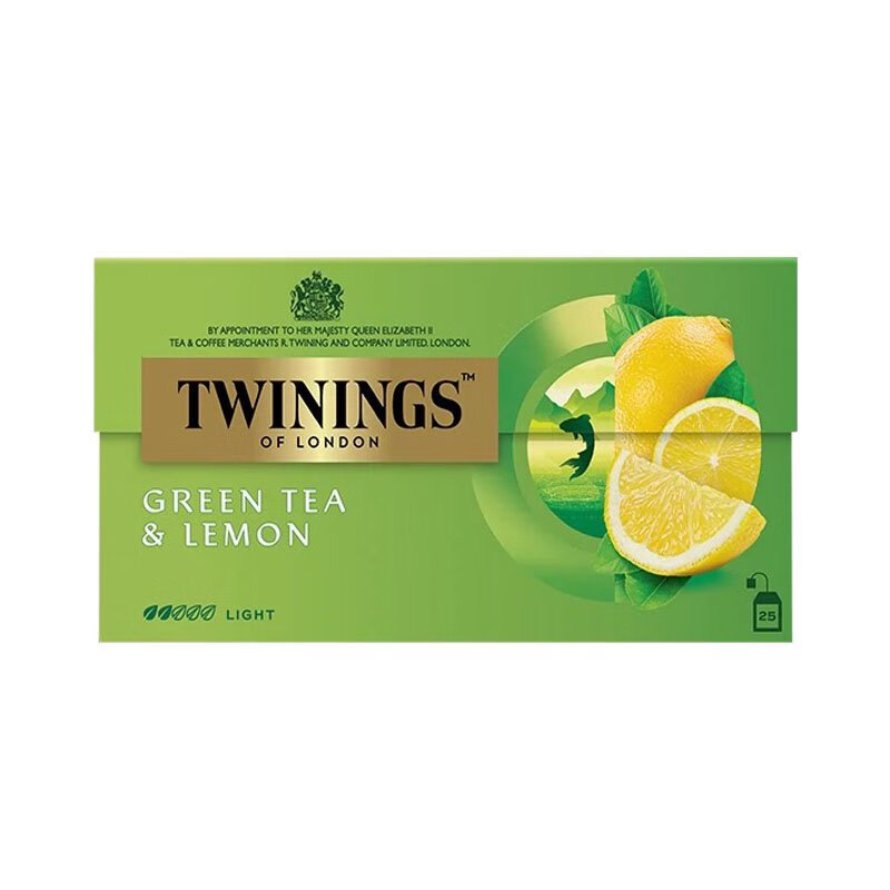 川寧（TWININGS）川寧檸檬綠茶25片進口茶水果茶包袋泡茶 檸檬綠茶25片