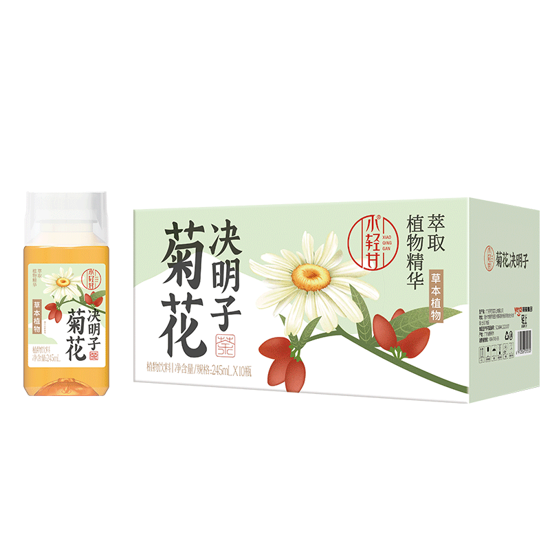 小轻甘轻上菊花枸杞决明子茶草本植物饮料清爽滋润菊花凉茶饮料瓶装整箱 菊花枸杞决明子茶245ml*10瓶