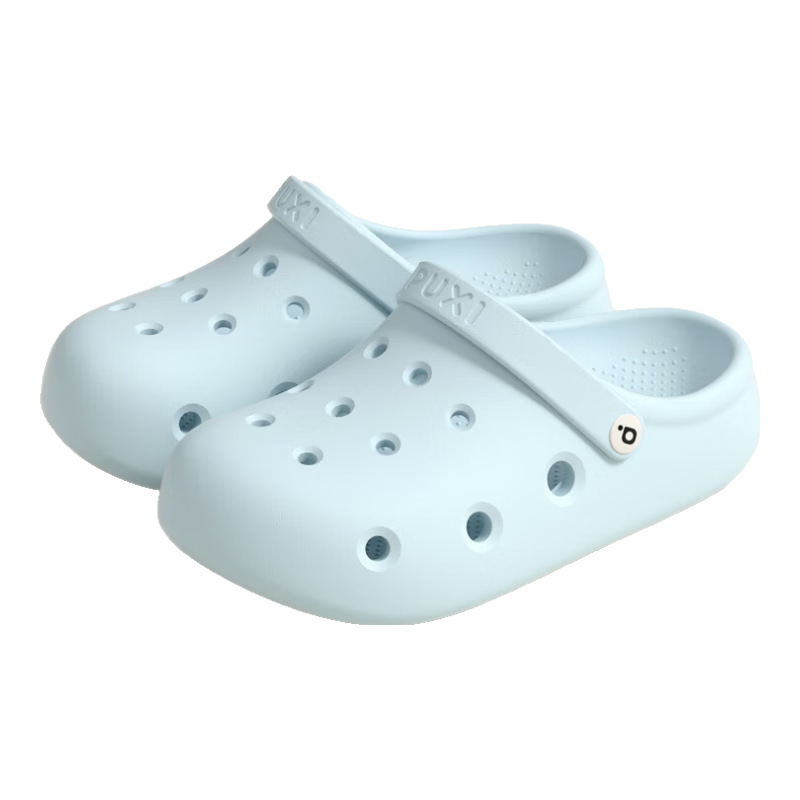 朴西新款拖鞋男踩屎感厚底户外凉拖男女海滩防滑耐磨洞洞鞋情侣款 净水蓝 39-40