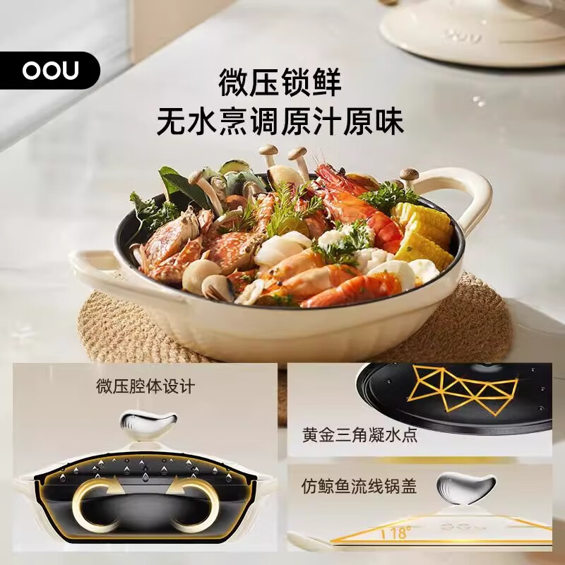 OOU【乔迁送礼】家用珐琅锅铸铁锅炖锅炖盅砂锅不粘锅焖烧锅电磁炉