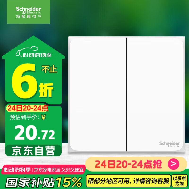 施耐德电气  双开单控开关