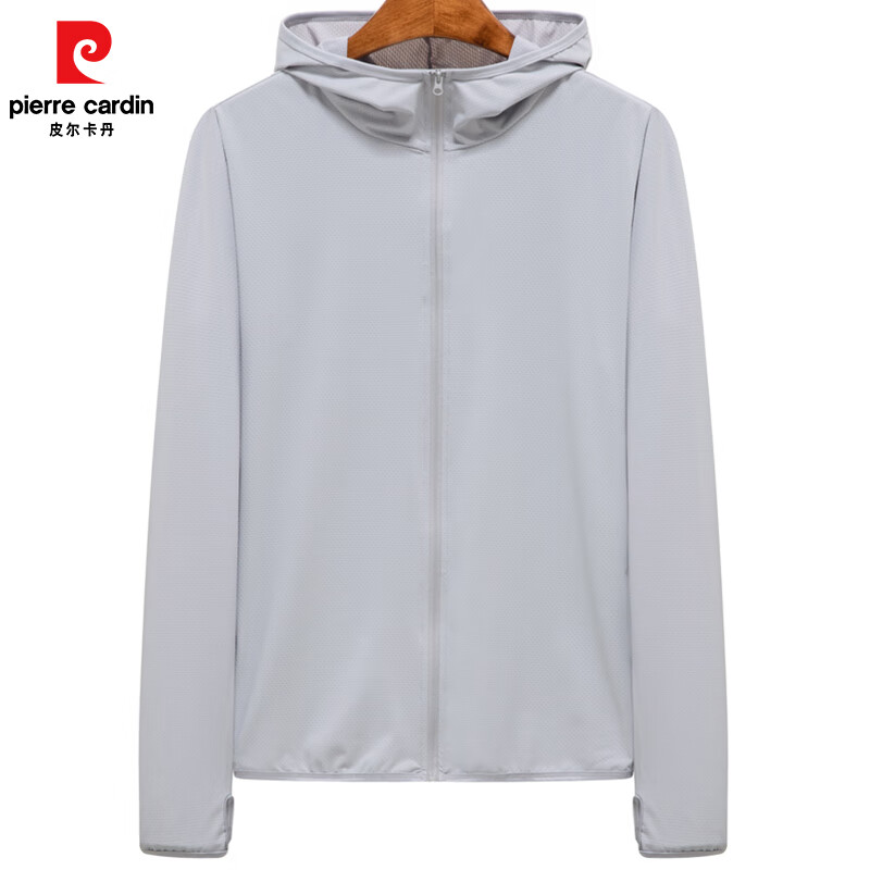 皮尔卡丹防晒衣夏季新款男女户外防紫外线透气皮肤衣钓鱼防晒服外套男女 银灰【男款】 XL 京东折扣/优惠券