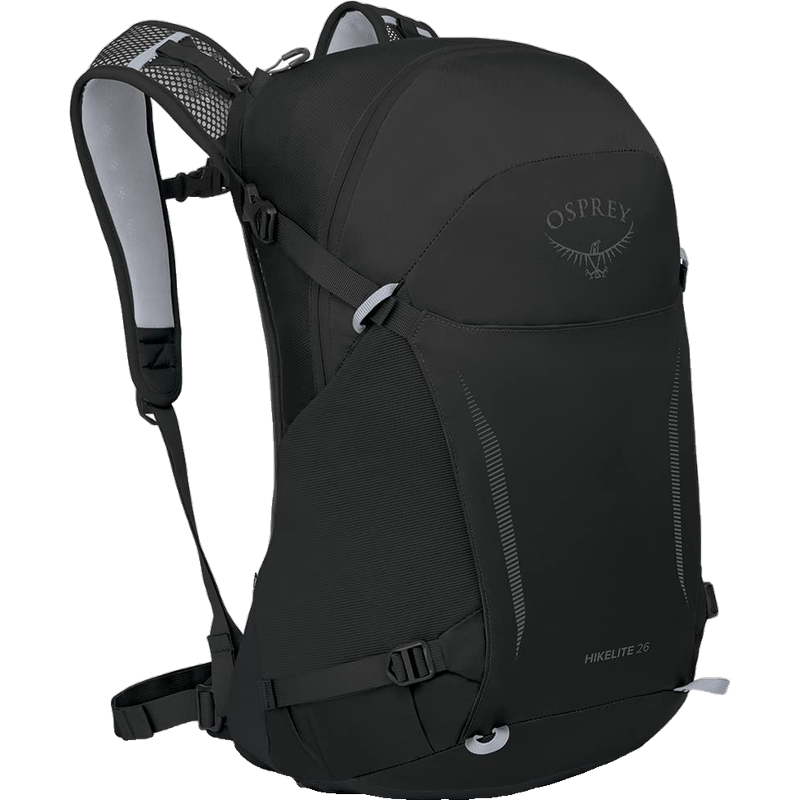 OSPREY Hikelite駭客系列 26L男女輕量戶外徒步登山雙肩包旅行包 黑色 O/S