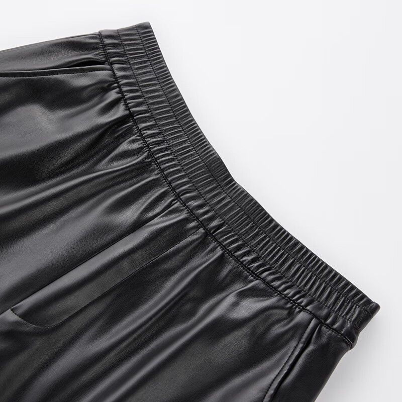 太平鸟女装高腰显瘦束脚裤简约牛仔裤气质弹力直筒休闲裤合集 PU香蕉裤 M