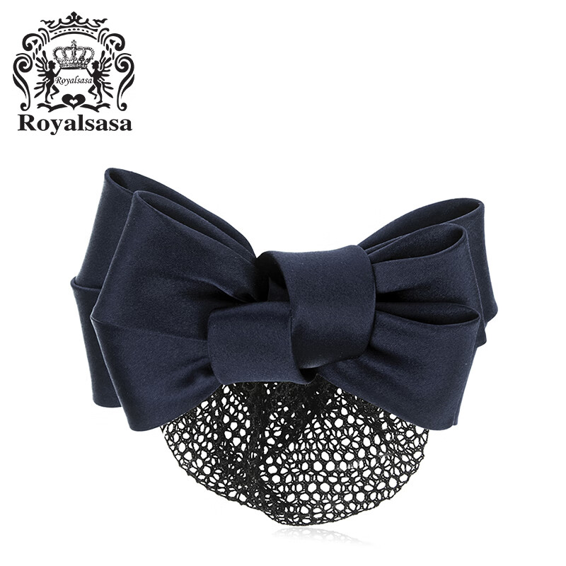 Royal sasa莎莎職業(yè)護(hù)士頭花網(wǎng)兜空姐盤發(fā)夾酒店發(fā)網(wǎng)韓國版蝴蝶結(jié)發(fā)飾品 藍(lán)色BE