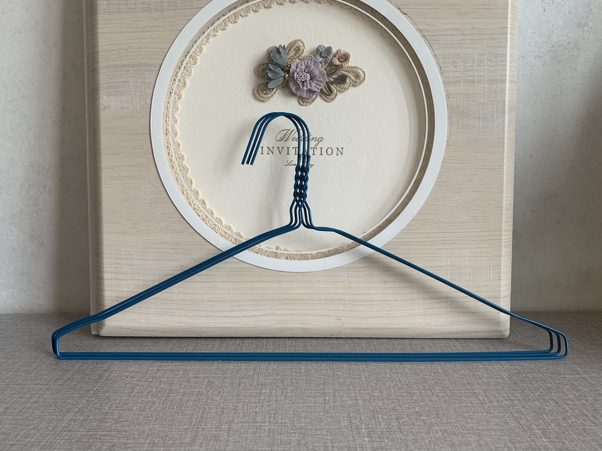 金格羽干洗店专用衣架干洗店衣架600只防滑衣撑衣挂2.2粗洗衣店一次性衣 宽体加粗46cm蓝色款（特大 10个