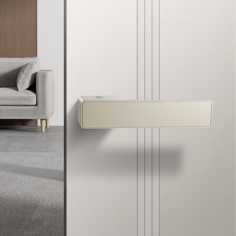 名门门锁卧室磁吸静音锁室内房门极简生态门锁木门简约门把手家用锁具 3030迪拜灰+门吸+平开合页3片装 左开