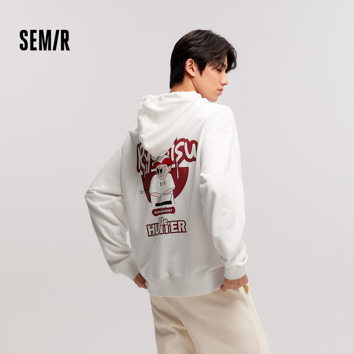森马（Semir）×RYO艺术家系列连帽卫衣男宽松印花情侣装上衣冬101724116204