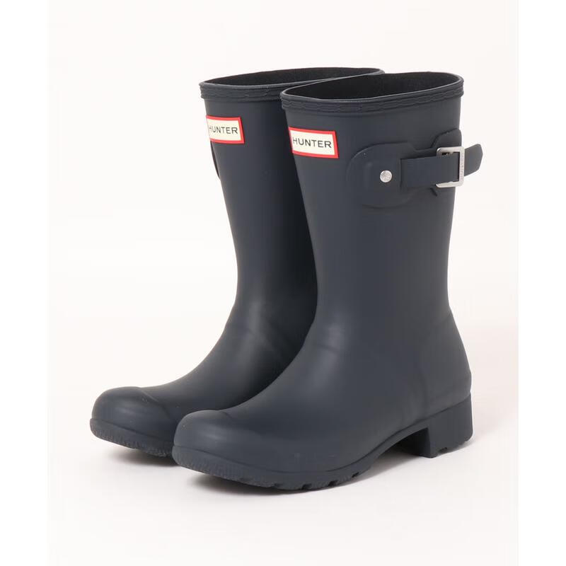 HUNTER中性雨靴短筒防水防滑戶外休閑雨鞋 Navy Blue 38