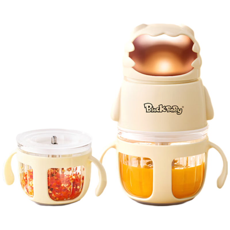 BLACK BABY辅食机婴儿打泥机多功能研磨搅拌料理机辅食工具 12叶双杯双刀