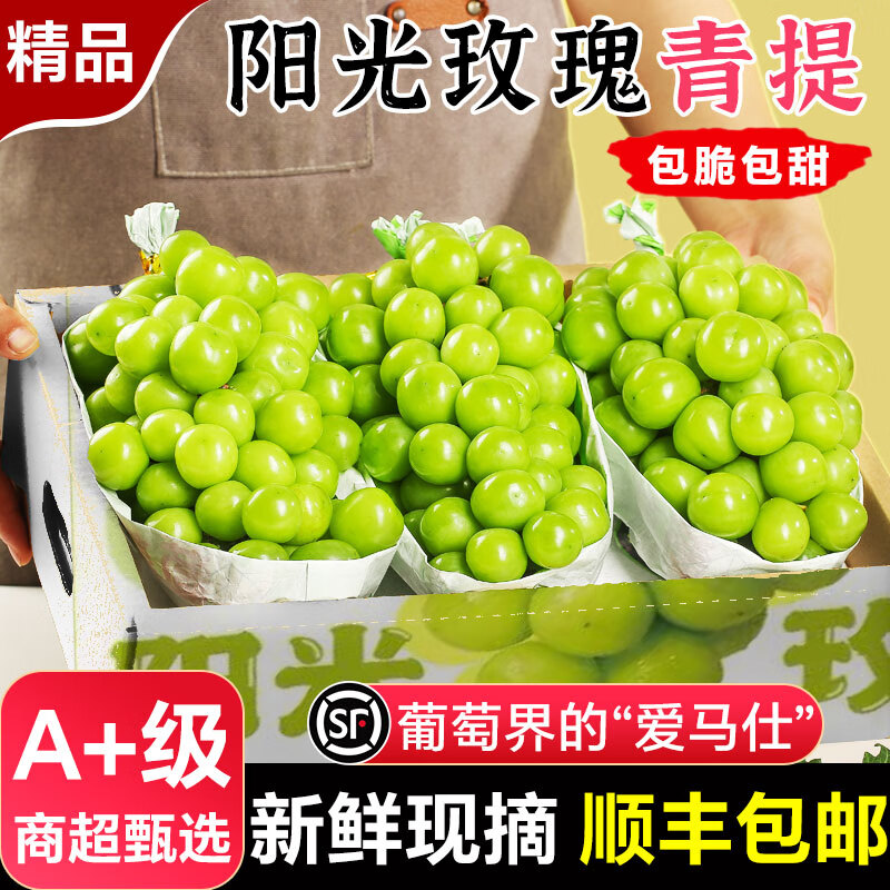 旭霁阳光玫瑰葡萄水果礼盒【顺丰/JD-送货上门】云南晴王香印提子新鲜 5斤精选装 单粒8-16g 净重4斤 商超品质果【精美礼盒】 京东折扣/优惠券