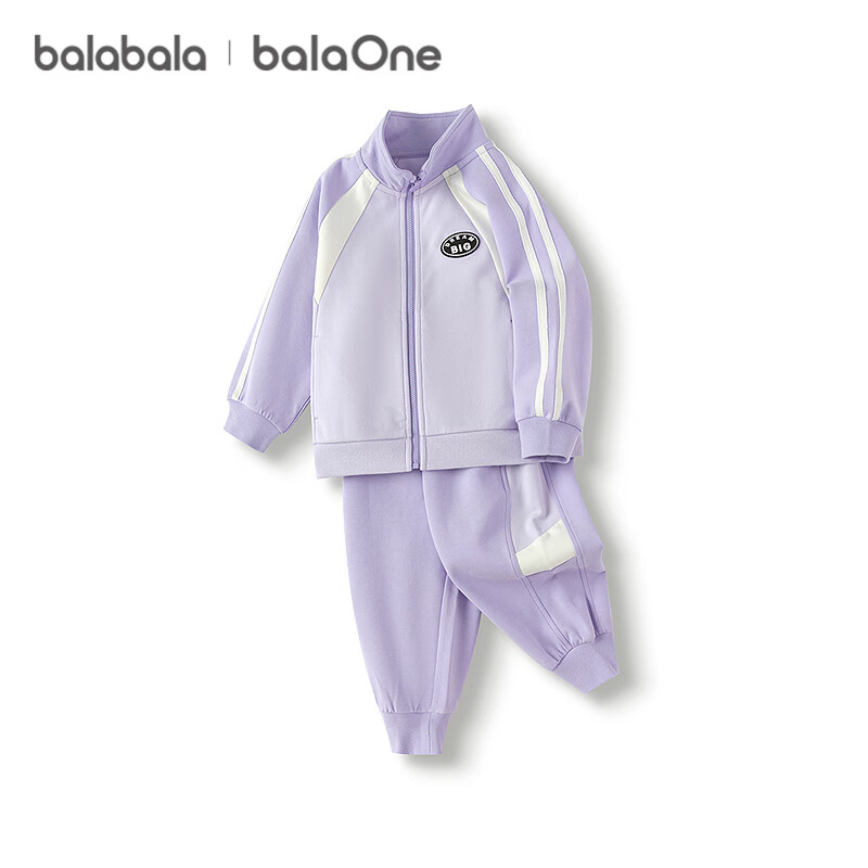 巴拉巴拉balaone儿童套装男童女童宝宝长袖2025秋学院风舒适208325104204