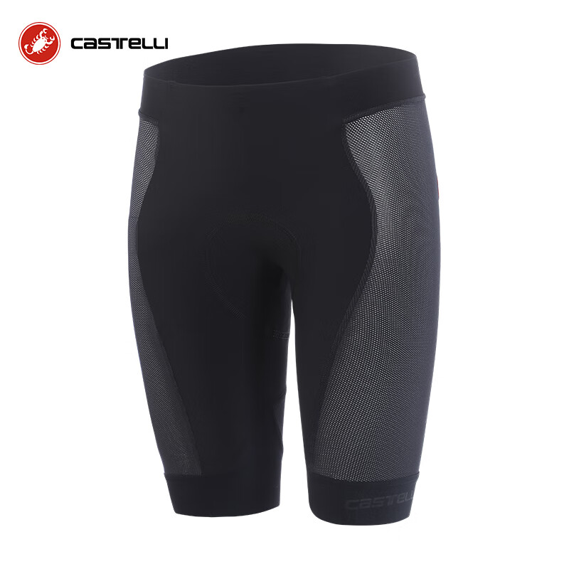 castelli蝎子男职业专用轻量网格夏X2骑行服松紧短裤4522527 010黑色 XL