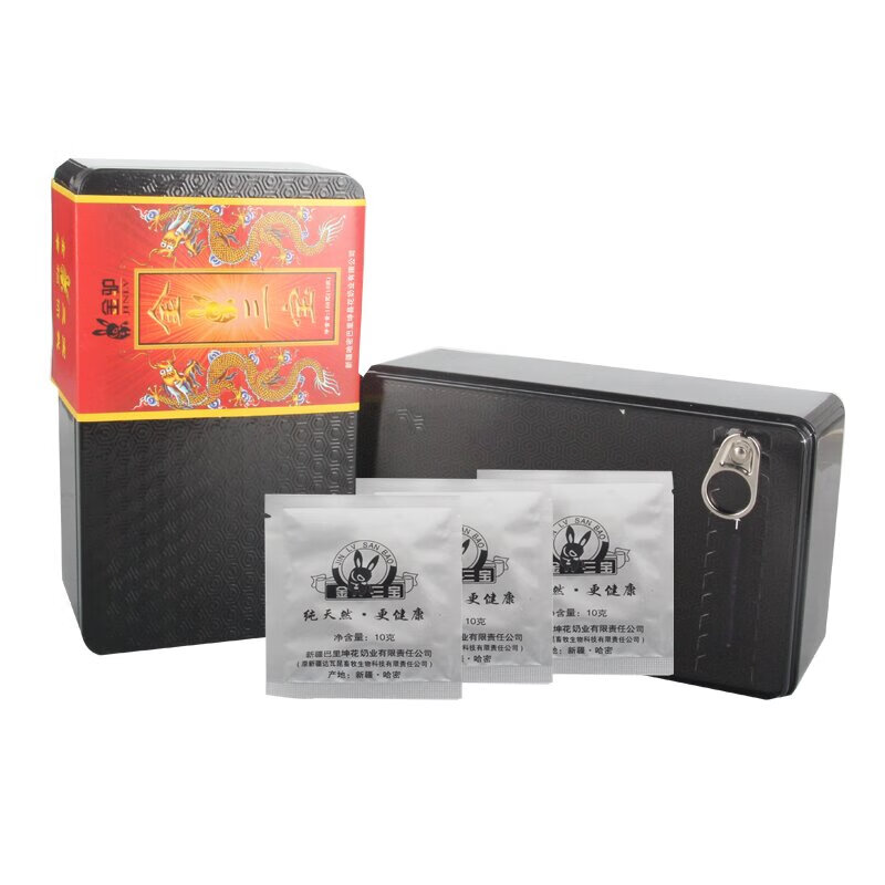 金驴三宝新疆原厂花金驴老款铁盒现货热销三宝麒中老男人天然滋补品奶粉 一盒10包100g【京东快递】