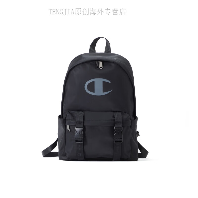 Champion時(shí)尚潮流百搭個(gè)性運動(dòng)休閑大容量學(xué)生 帆布 書(shū)包背包雙肩包 常規 黑色 F