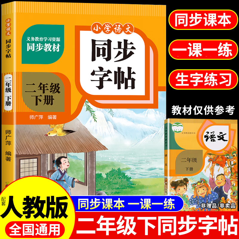 【2025新版】小学同步字帖一二三四五六年级上下册练字帖练字配套人教版语文小学生专用正版每日一练钢笔练习字贴上 下 【二年级下册】语文同步字帖