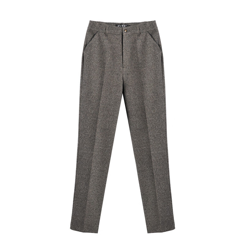 伊玟格格冬季女裤弹力加厚妈妈直筒裤高腰中年女西裤休闲百搭长裤 棕咖色冬款 加厚 5XL  2尺9腰围35码(160斤左右穿)