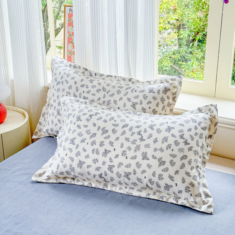 软贝 小清新四件套 透气亲肤 印花卡通简约田园套件被套床单床上用品 翩翩起舞 2.0m 床单款 四件套（被套200*230cm）
