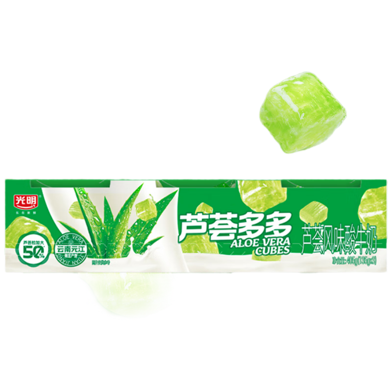 光明 芦荟多多酸奶果粒酸奶酸牛奶135g*3杯
